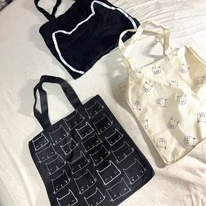 Bundle of Three Cartoon Kitty Cat Bags NWOT